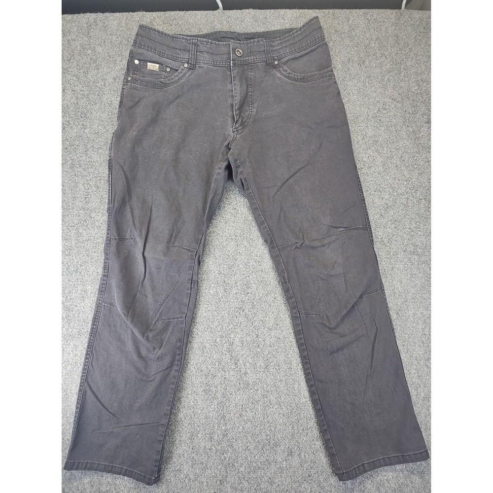Kuhl Mens (35 X 31 Actual)Vintage Patinadye Kanvus Jeans Black Hike Utility 1712